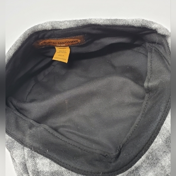 COUNTRY GENTLEMAN FLAT CAP NEWSBOY HAT WOOL BLEND GREY BUFFALO PLAID MEN MEDIUM - Picture 11 of 12